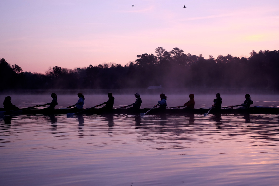 Nina rowing at UNC